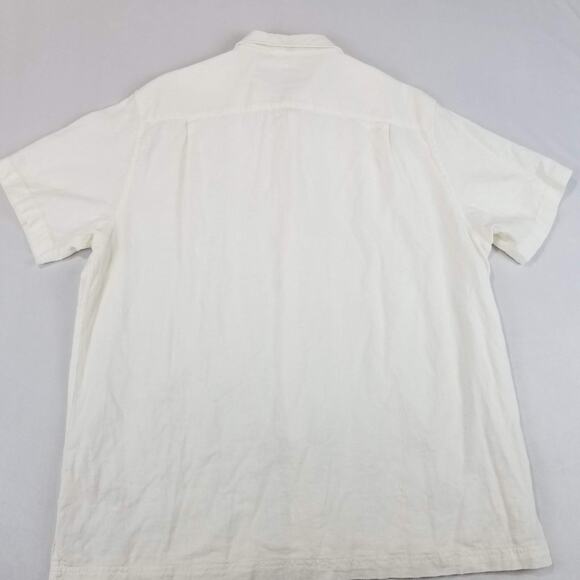 Scotch & Soda Shirt Mens XL White Linen Blend Short Sleeve Button Up Casual - Picture 3 of 11